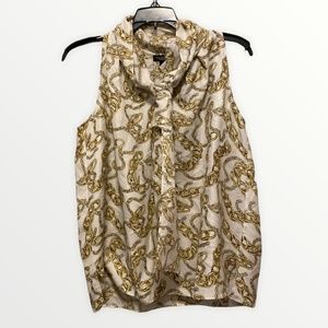 Talbots Chain Link Tie Blouse